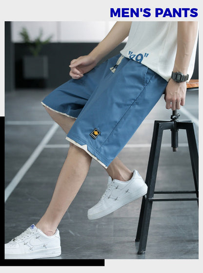 Summer New Trendy Men's Shorts Large Size Loose Fashion Versatile Youthful Popular Casual Shorts Men's Knee-Length Shorts