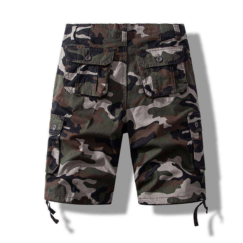 Summer sports shorts men's fifth pants workwear multi-pocket loose plus size casual middle pants cotton wear-resistant fashion brand