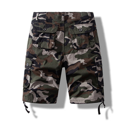 Summer sports shorts men's fifth pants workwear multi-pocket loose plus size casual middle pants cotton wear-resistant fashion brand