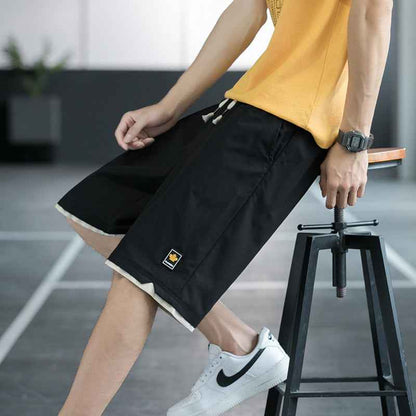 Summer New Trendy Men's Shorts Large Size Loose Fashion Versatile Youthful Popular Casual Shorts Men's Knee-Length Shorts