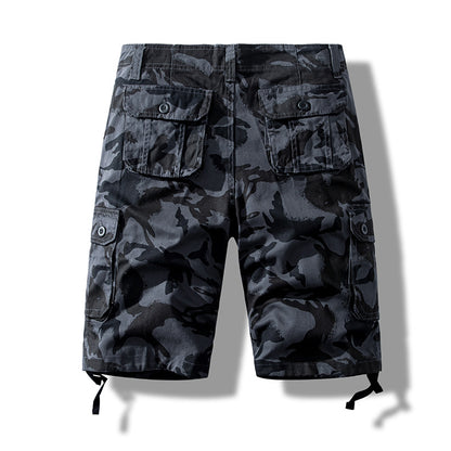 Summer sports shorts men's fifth pants workwear multi-pocket loose plus size casual middle pants cotton wear-resistant fashion brand