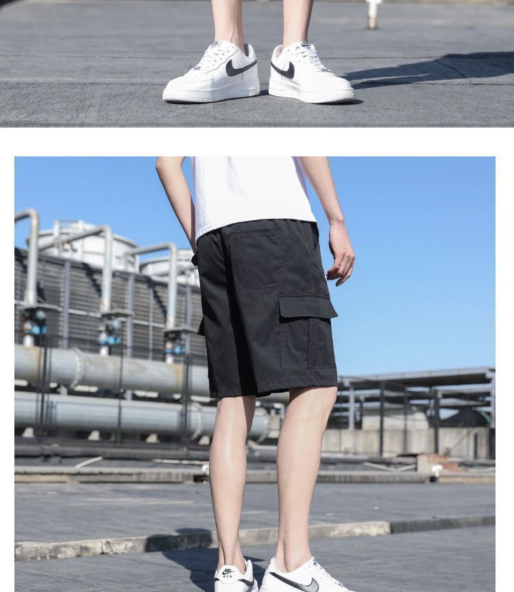 Cargo Shorts Men's Outer Wear Summer Sports Trendy Brand Student Loose All-match Fashionable Men's Casual Five-point Pants Men's