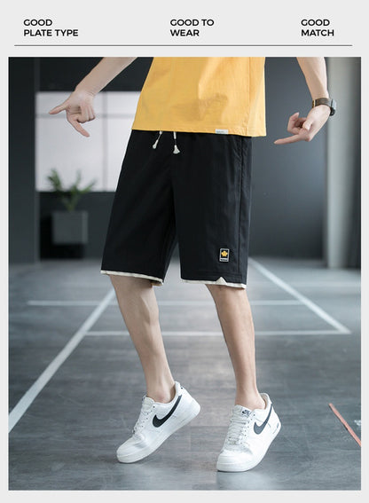 Summer New Trendy Men's Shorts Large Size Loose Fashion Versatile Youthful Popular Casual Shorts Men's Knee-Length Shorts