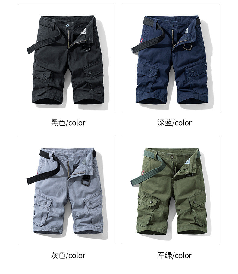 Foreign trade shorts men's summer straight shorts men's loose plus size casual pants outdoor sports tooling shorts men
