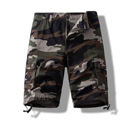 Summer sports shorts men's fifth pants workwear multi-pocket loose plus size casual middle pants cotton wear-resistant fashion brand