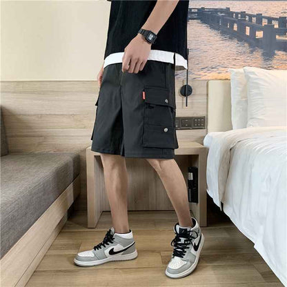 Cargo Shorts Men's Outer Wear Summer Sports Trendy Brand Student Loose All-match Fashionable Men's Casual Five-point Pants Men's