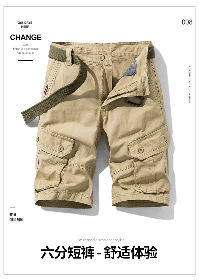 Foreign trade shorts men's summer straight shorts men's loose plus size casual pants outdoor sports tooling shorts men