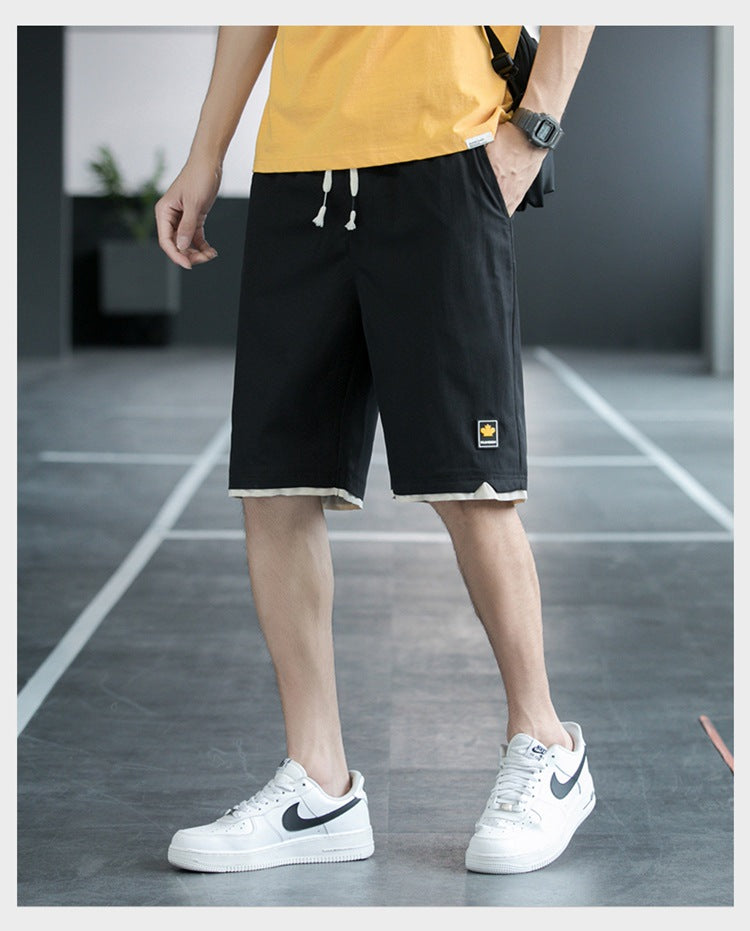 Summer New Trendy Men's Shorts Large Size Loose Fashion Versatile Youthful Popular Casual Shorts Men's Knee-Length Shorts
