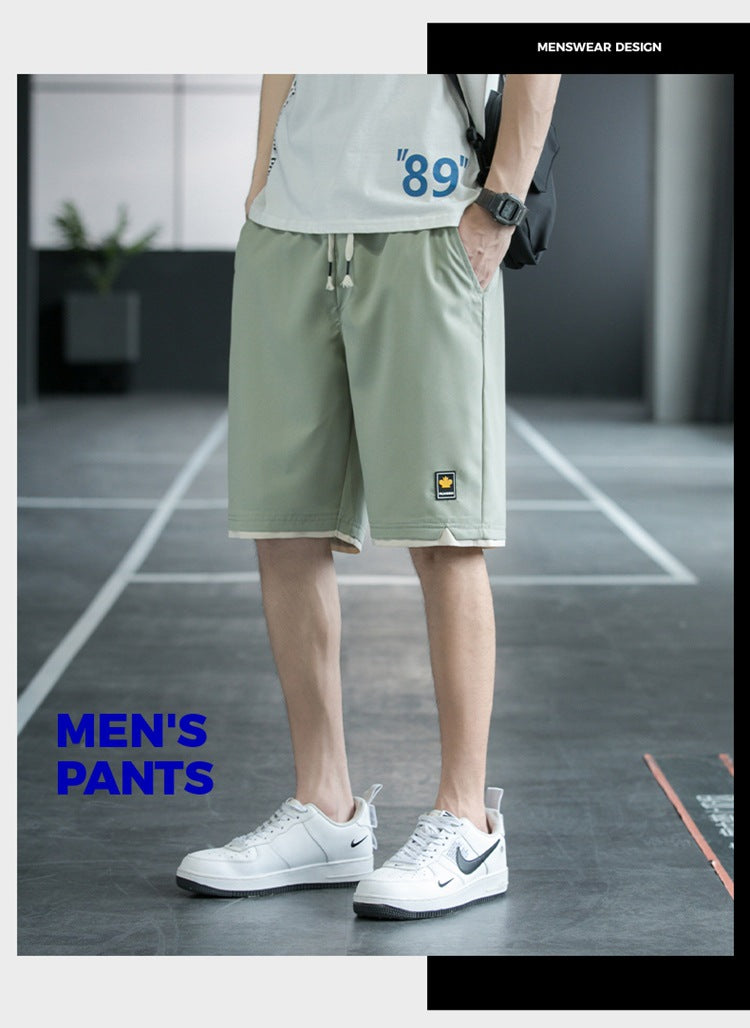 Summer New Trendy Men's Shorts Large Size Loose Fashion Versatile Youthful Popular Casual Shorts Men's Knee-Length Shorts