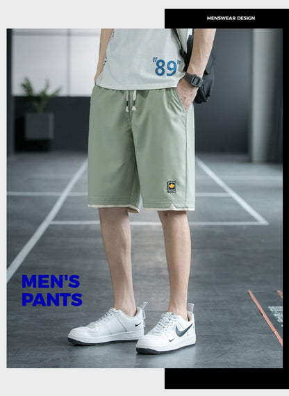Summer New Trendy Men's Shorts Large Size Loose Fashion Versatile Youthful Popular Casual Shorts Men's Knee-Length Shorts
