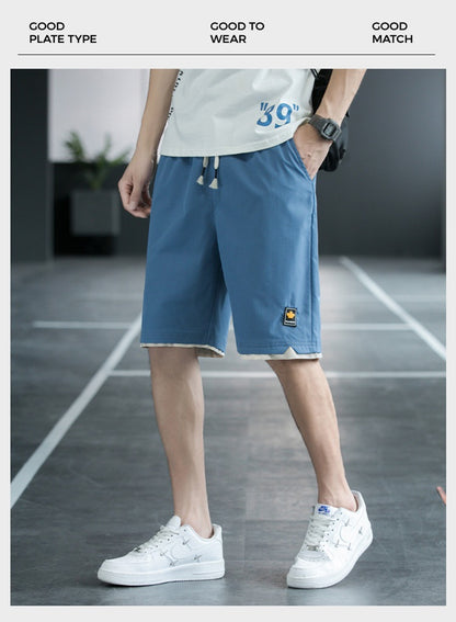 Summer New Trendy Men's Shorts Large Size Loose Fashion Versatile Youthful Popular Casual Shorts Men's Knee-Length Shorts