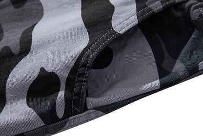 Summer sports shorts men's fifth pants workwear multi-pocket loose plus size casual middle pants cotton wear-resistant fashion brand