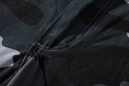 Summer sports shorts men's fifth pants workwear multi-pocket loose plus size casual middle pants cotton wear-resistant fashion brand