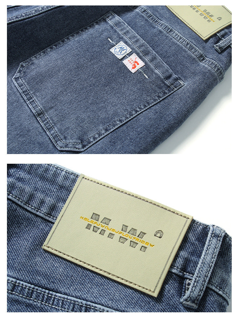 Fashionable and Cool Denim Shorts for Men in Summer New Versatile Straight Casual Trendy Brand Design Five-Quarter Pants for Men