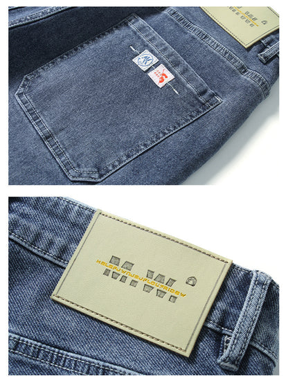 Fashionable and Cool Denim Shorts for Men in Summer New Versatile Straight Casual Trendy Brand Design Five-Quarter Pants for Men