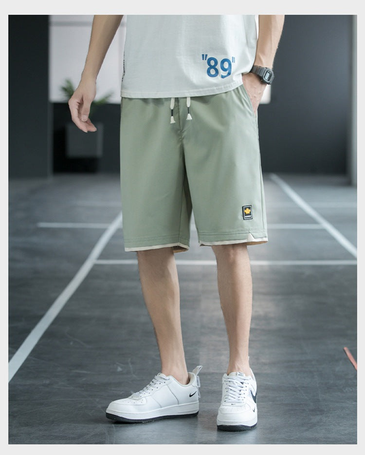 Summer New Trendy Men's Shorts Large Size Loose Fashion Versatile Youthful Popular Casual Shorts Men's Knee-Length Shorts