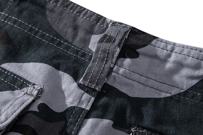 Summer sports shorts men's fifth pants workwear multi-pocket loose plus size casual middle pants cotton wear-resistant fashion brand