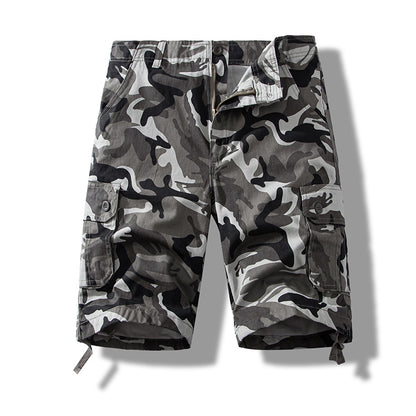Summer sports shorts men's fifth pants workwear multi-pocket loose plus size casual middle pants cotton wear-resistant fashion brand