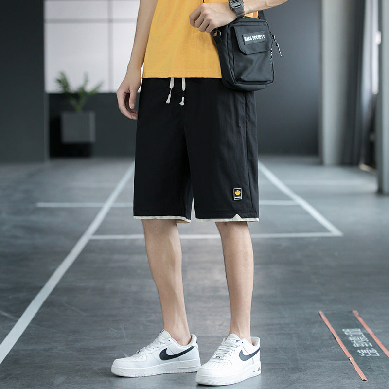 Summer New Trendy Men's Shorts Large Size Loose Fashion Versatile Youthful Popular Casual Shorts Men's Knee-Length Shorts