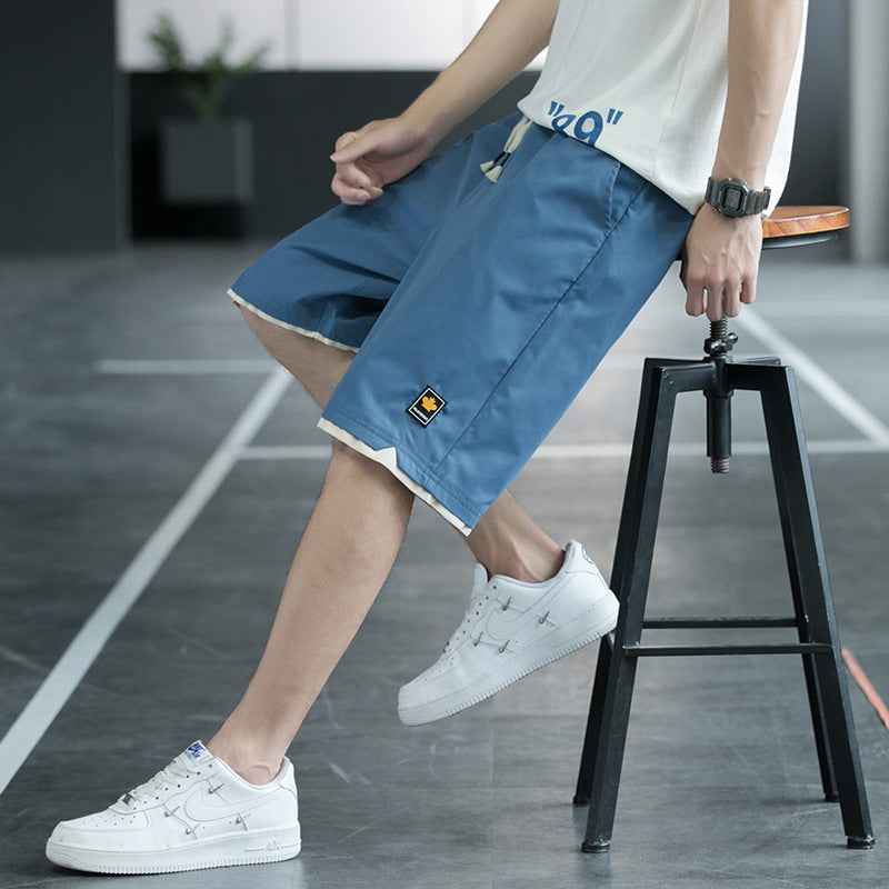Summer New Trendy Men's Shorts Large Size Loose Fashion Versatile Youthful Popular Casual Shorts Men's Knee-Length Shorts