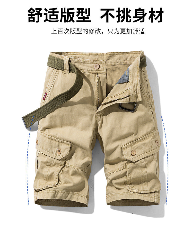 Foreign trade shorts men's summer straight shorts men's loose plus size casual pants outdoor sports tooling shorts men