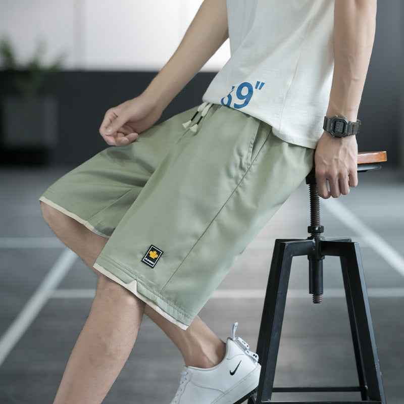 Summer New Trendy Men's Shorts Large Size Loose Fashion Versatile Youthful Popular Casual Shorts Men's Knee-Length Shorts
