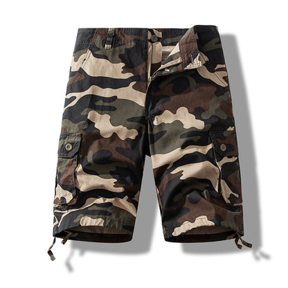 Summer sports shorts men's fifth pants workwear multi-pocket loose plus size casual middle pants cotton wear-resistant fashion brand