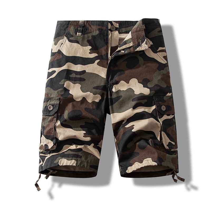 Summer sports shorts men's fifth pants workwear multi-pocket loose plus size casual middle pants cotton wear-resistant fashion brand