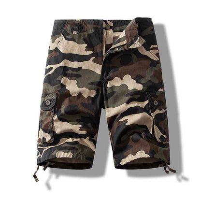 Summer sports shorts men's fifth pants workwear multi-pocket loose plus size casual middle pants cotton wear-resistant fashion brand