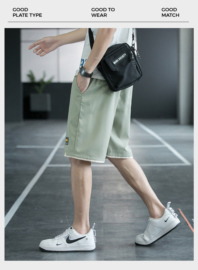 Summer New Trendy Men's Shorts Large Size Loose Fashion Versatile Youthful Popular Casual Shorts Men's Knee-Length Shorts