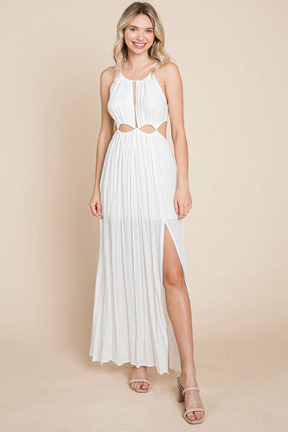 Front Split Halter Maxi Dress
