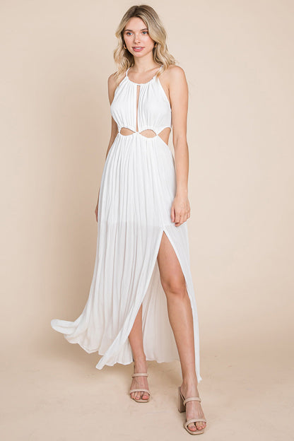 Front Split Halter Maxi Dress