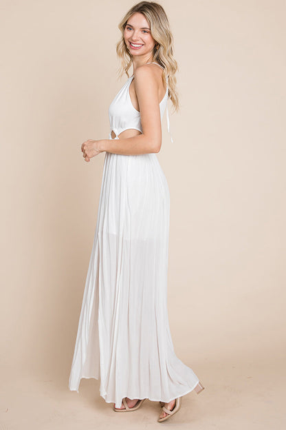 Front Split Halter Maxi Dress