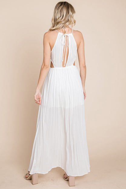 Front Split Halter Maxi Dress