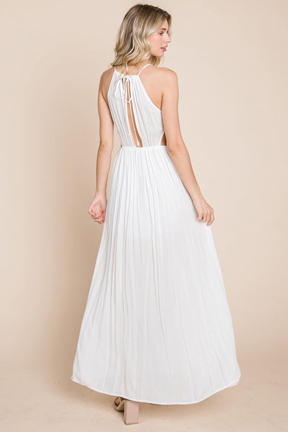 Front Split Halter Maxi Dress