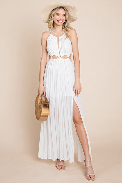 Front Split Halter Maxi Dress