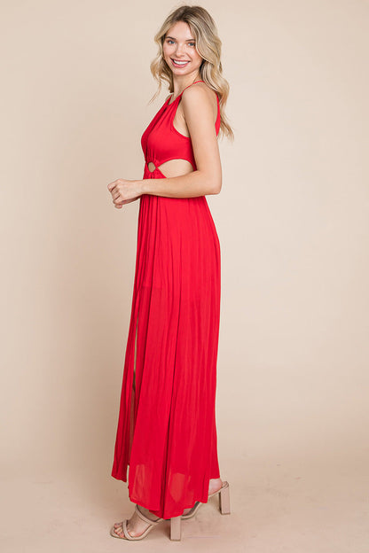 Front Split Halter Maxi Dress