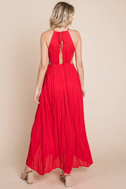 Front Split Halter Maxi Dress