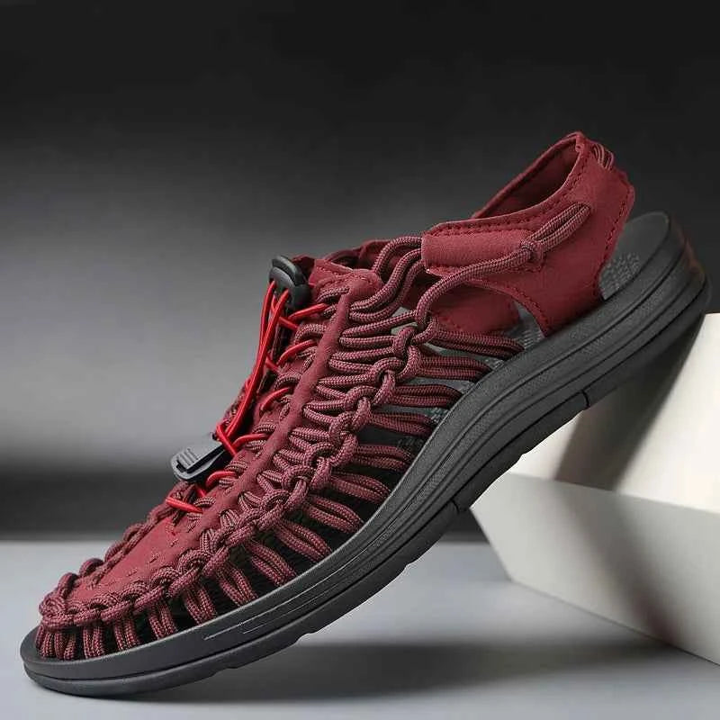 Men Sandals Summer Weave Shoes Boys Sandal Mens Sandles Outdoor Breathable Comfort Slip On Plus Big Size 45 46 Sandalias Hombre