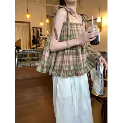 Hot Summer Gyaru Lace-Up Tank Top