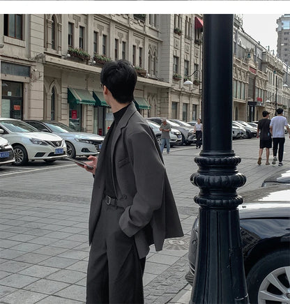 2024 Spring Summer Men Formal Blazers Men Korean Fashion Loose Casual Dress Jacket Men Harajuku Social Suit Jacket Clothing