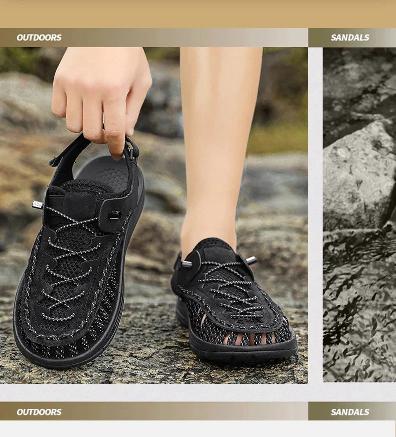 Summer New Sandals Men's Brand Designer Fashion Casual Outdoor Waders Large Size Hand-woven High Quality Beach Sandals For Men