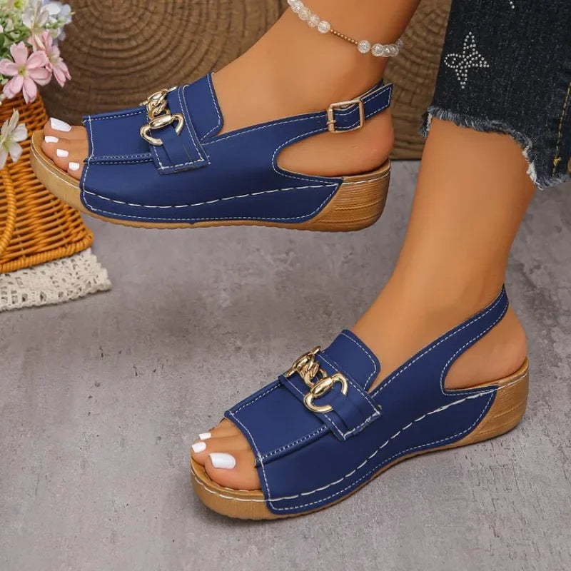 Women's Sandals Casual Heels Sandals for Summer Shoes Woman Wedges Heeled Sandals   Women