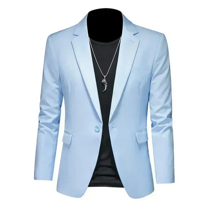Fashion Men's Business Casual Blazer Black White Red Green Solid Color Slim Fit Jacket Wedding Groom Party Suit Coat M-6XL