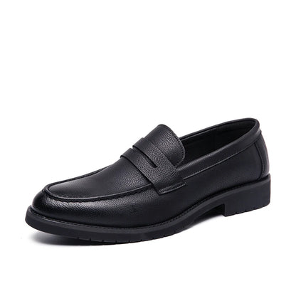 New soft leather breathable leather shoes men Europe station casual British style youth loafers with business bean shoes