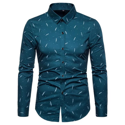 Spring Men Long-sleeved Cotton Shirts, Single-breasted Lapel Shirt, Blue Green Burgundy Khaki Gray White Optional, Asian Size