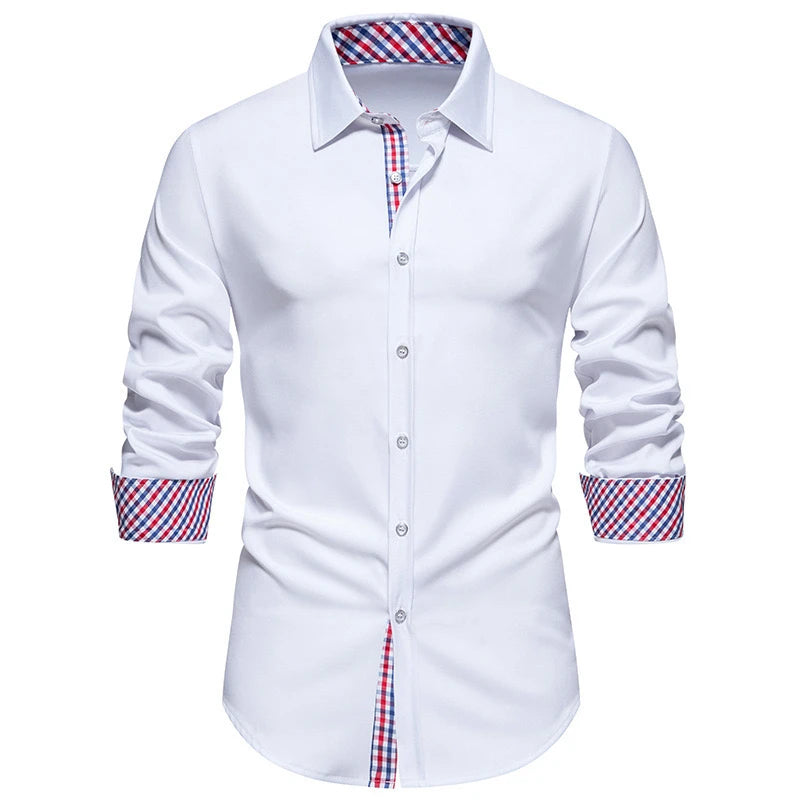 Men's Shirt Long-Sleeved Shirt Business Office Clothing Department Buckle Shirt Loose Style Super Large Size XS-6XL Soft Fabric