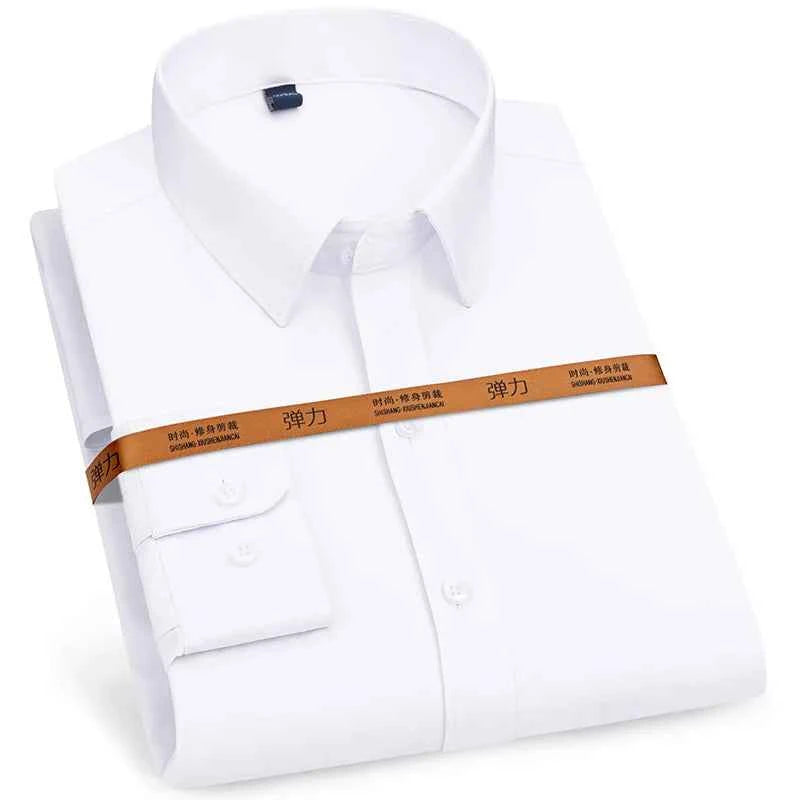 New men's dress shirt long sleeve thin free ironing business casual slim-fit fashion breathable high quality solid color