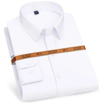 New men's dress shirt long sleeve thin free ironing business casual slim-fit fashion breathable high quality solid color