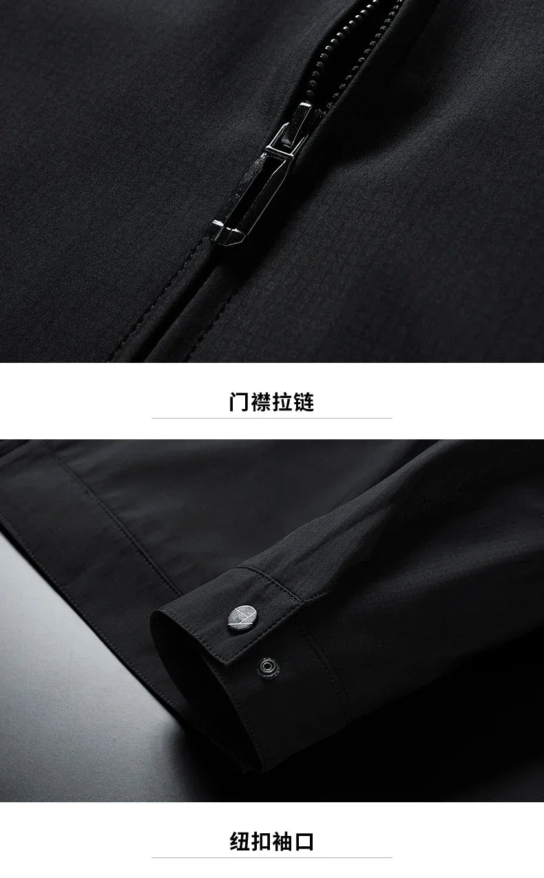 Men High Quality Fashion Business Spring Autumn Stand Collar fashion Jacket Coats Simple Solid Jackets Cloting Casual Jacket